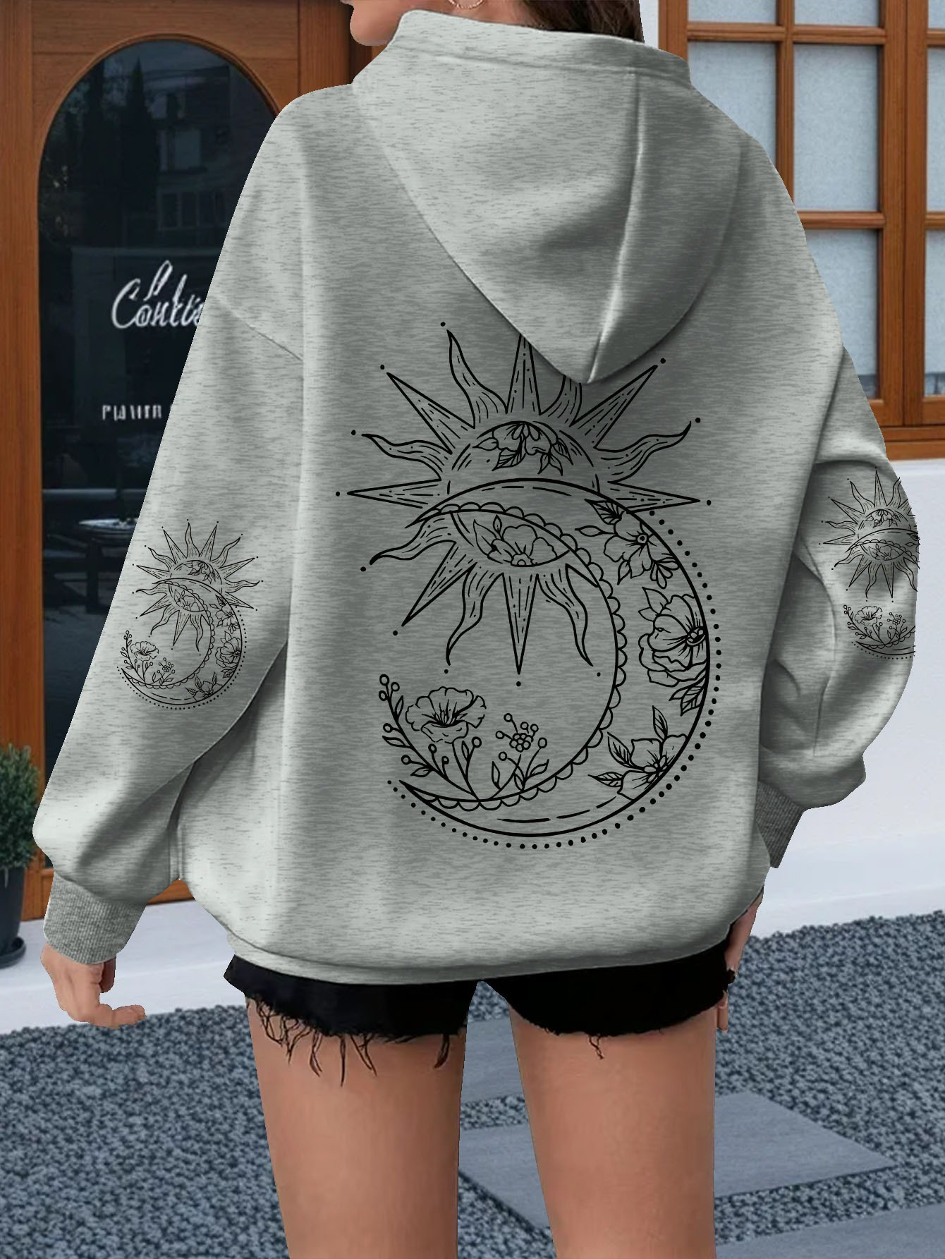 Hoodie Women Oversized - Sweat à capuche unisexe avec imprimé