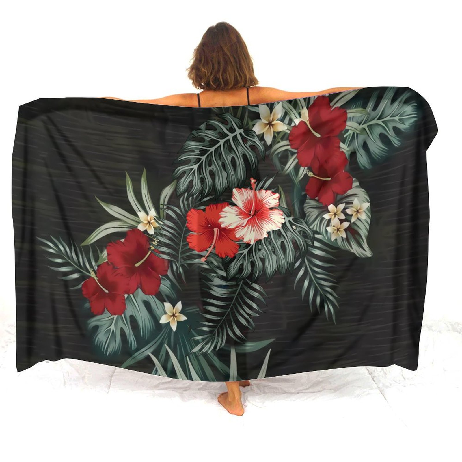 Printed Wrap Skirt - Tablier de plage Hawaiian Resort, tissu