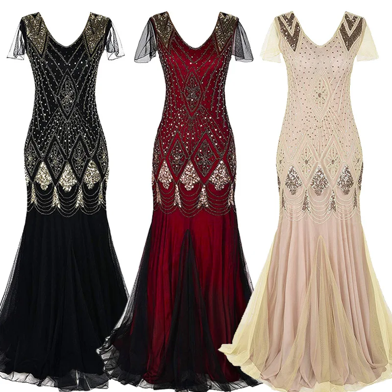 Women'S Fashion In The 1920S - Robe de soirée longue à sequins