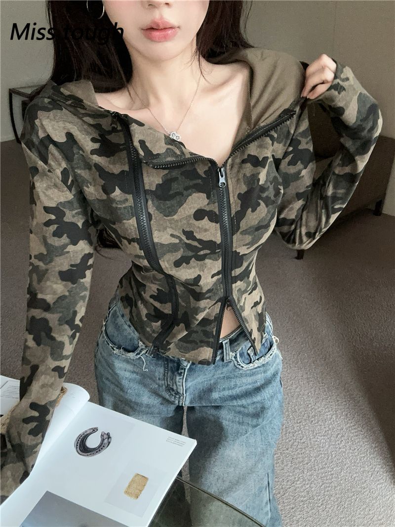 Femmes camouflage sweat à capu - Women'S Fashion Zip Up Hoodies avis et prix
