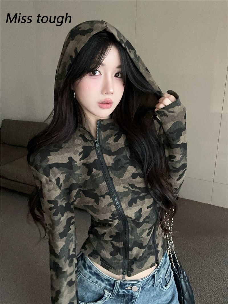 Femmes camouflage sweat à capu - Women'S Fashion Zip Up Hoodies avis et prix