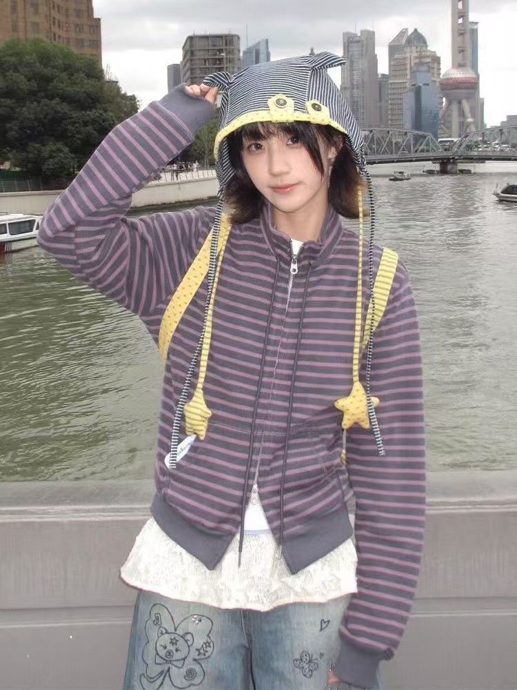 Cardigan rayé vintage style gr - Women'S Fashion In The 90S avis et prix