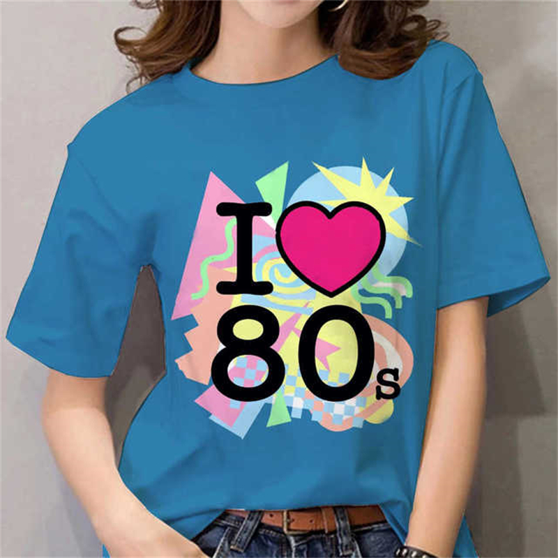 T-shirt femme années 80, noir/ - Women Fashion 80S avis et prix