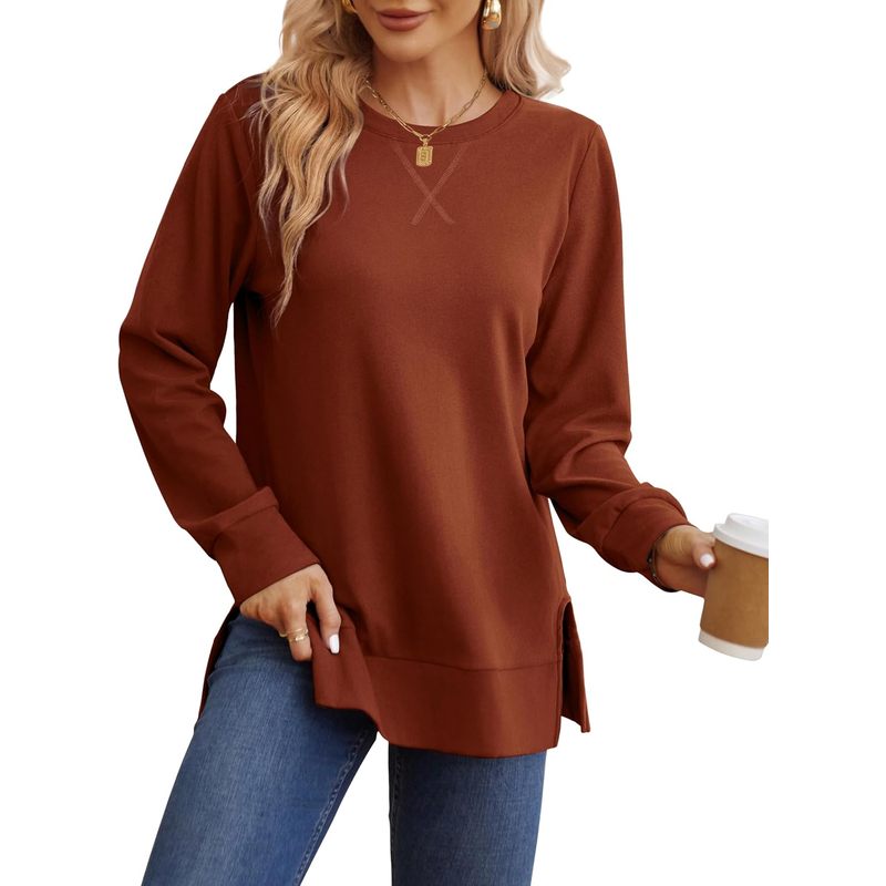 Sweat-shirt femme à fentes lat - Women Fashion Open Now avis et prix