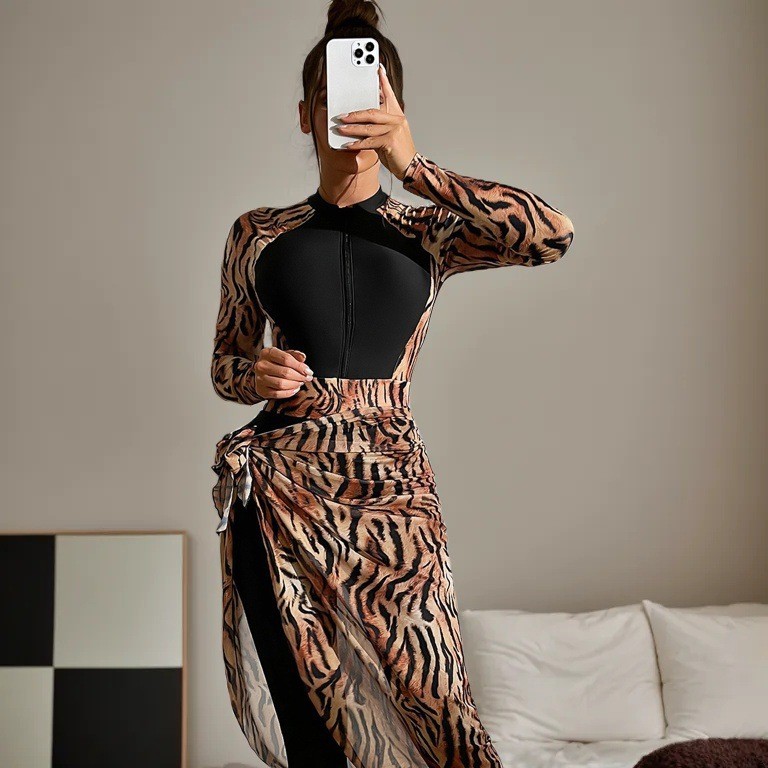 Burkini musulman modeste 2026, - Printed Wrap Skirt avis et prix