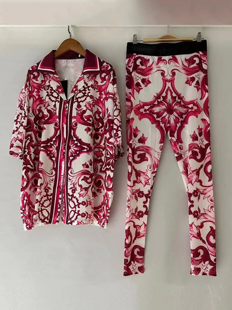 Pyjama rétro à imprimé géométr - Women'S Fashion Pajamas avis et prix